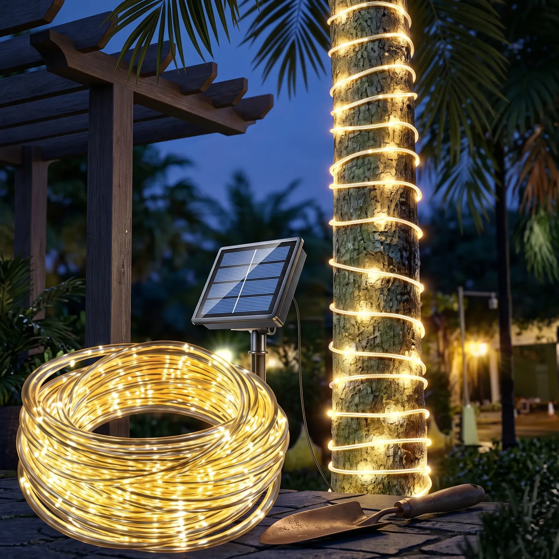 MANGUERA LED BLANCO CALIDO SOLAR 10MTS