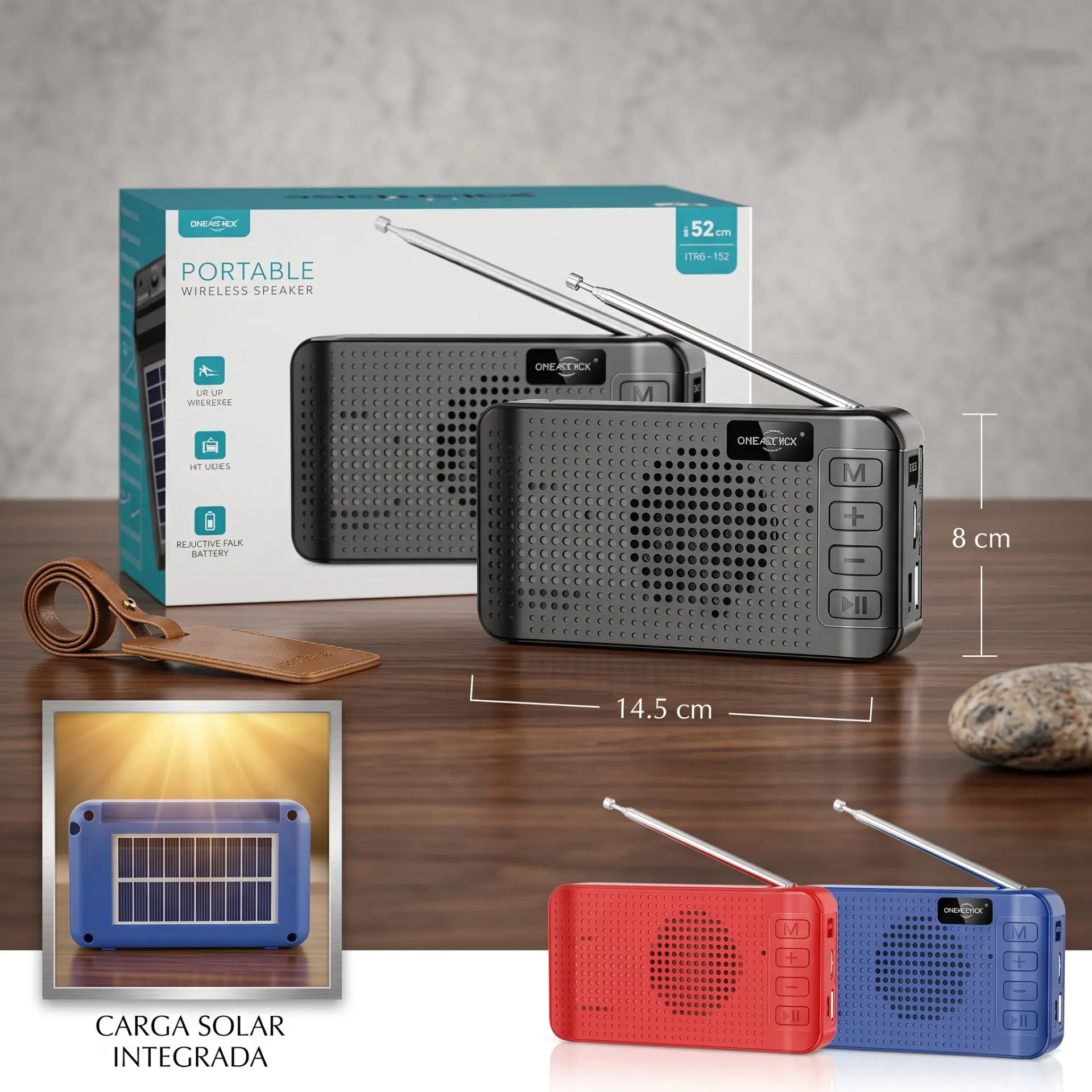 [GTS2543] RADIO PARLANTE FM CON PANEL SOLAR