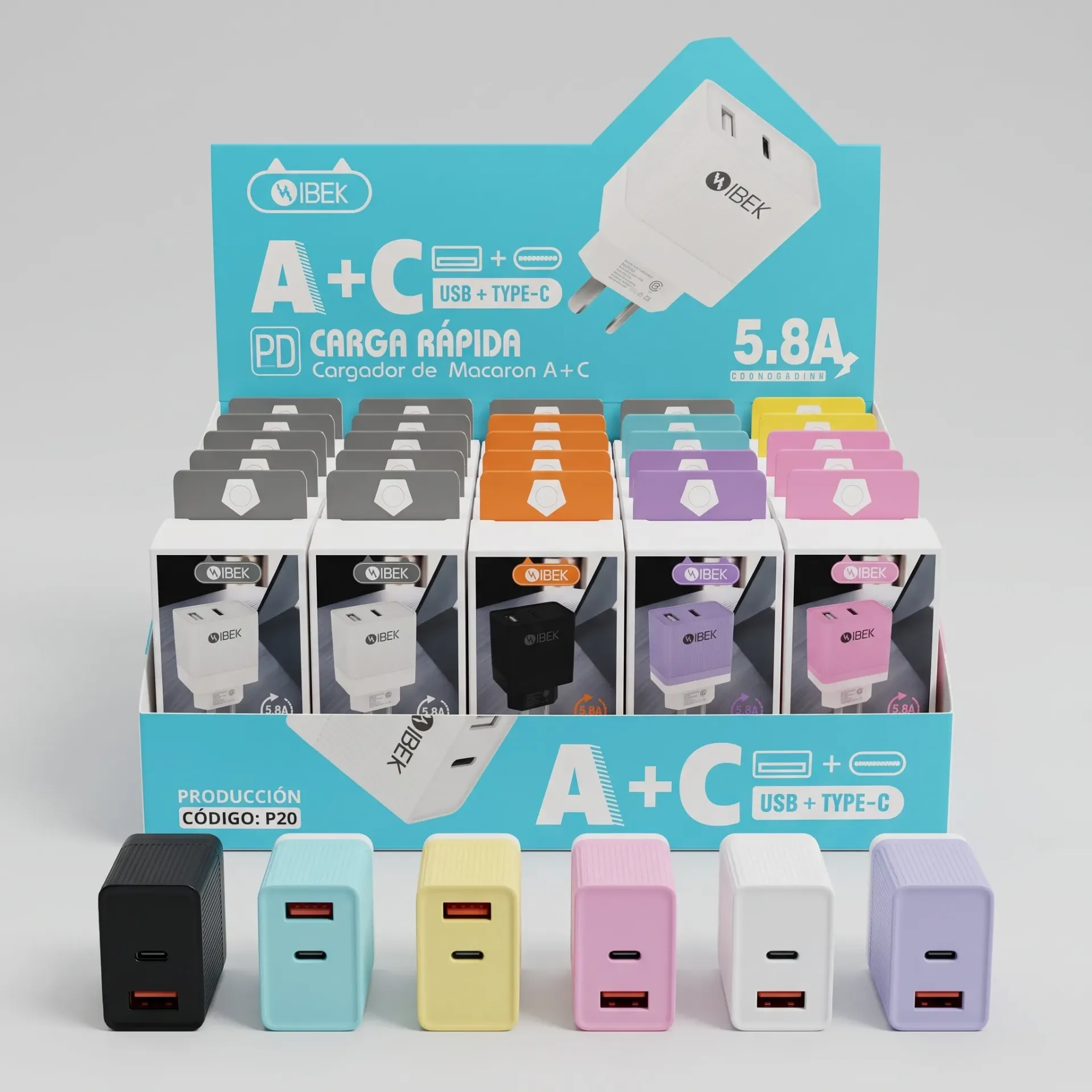 CABEZAL 5,8A USB + TIPO C