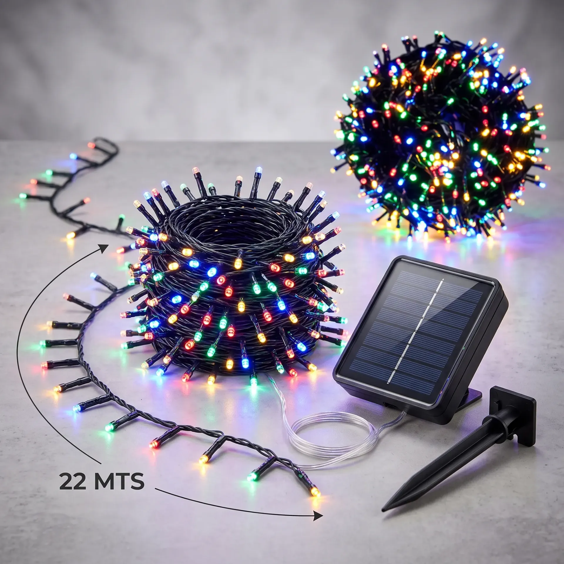 GUIRNALDA SOLAR MULTICOLOR 22MTS