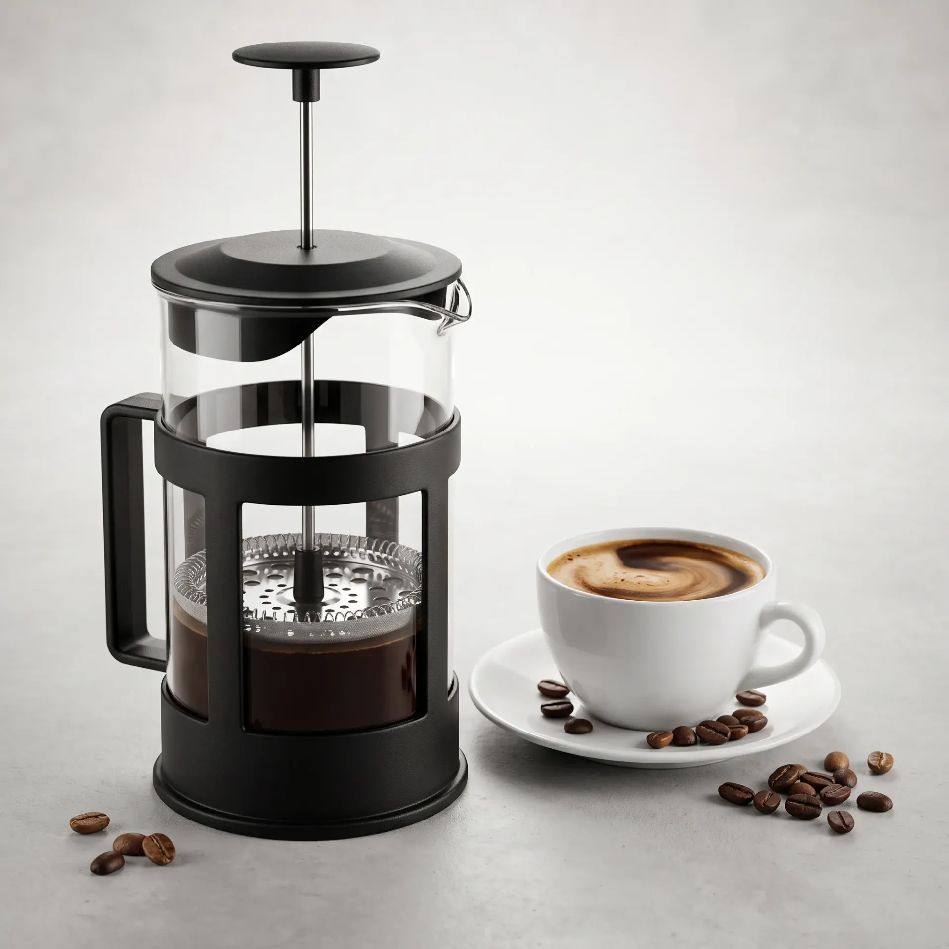 CAFETERA FRANCESA CON PRENSA DE VIDRIO 1 LITRO