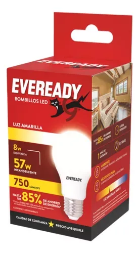 LAMPARA FOCO 8W LUZ BLANCA EVEREADY