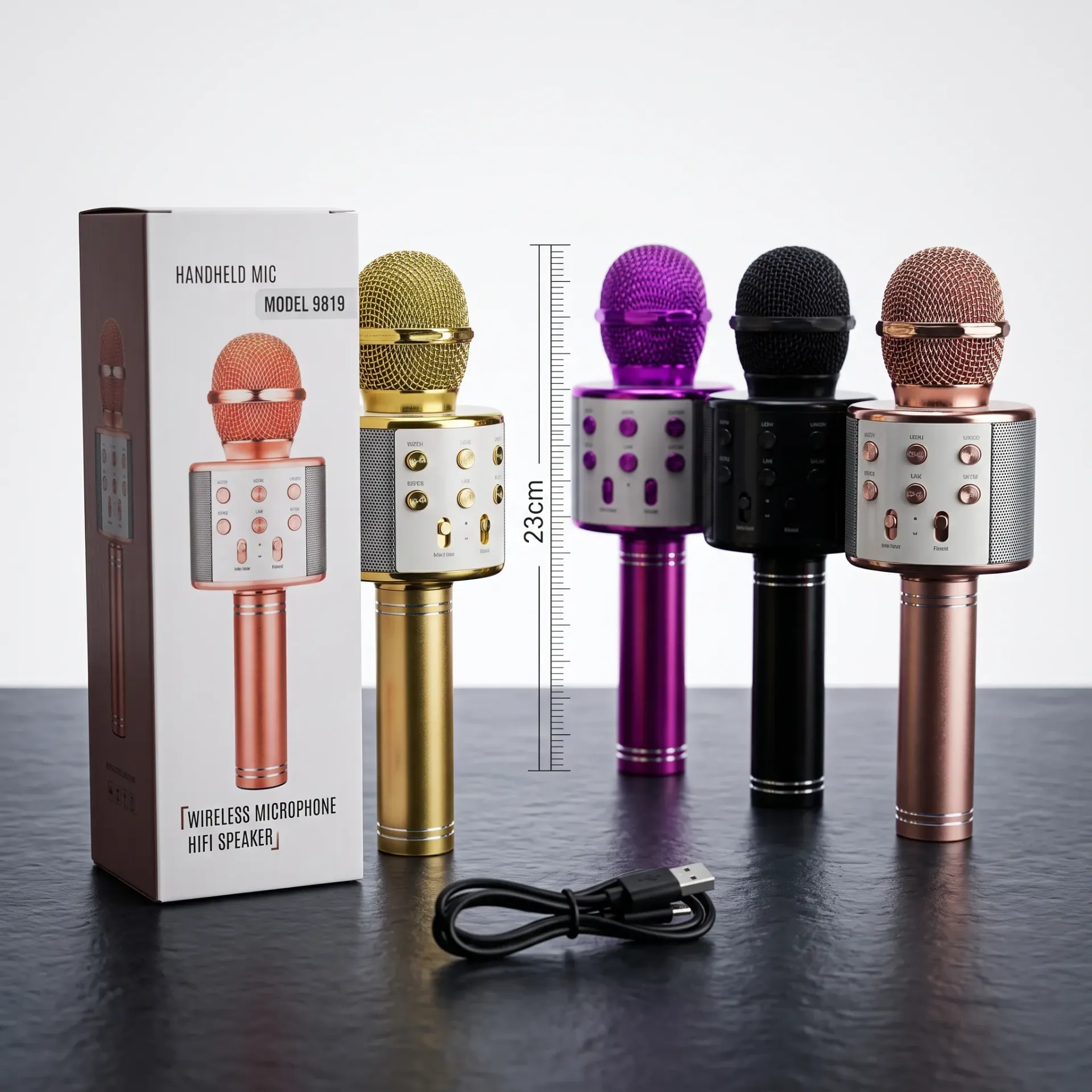 [WS858 MIC21007] MICROFONO KARAOKE CARGA USB Y LECTOR DE MEMORIA