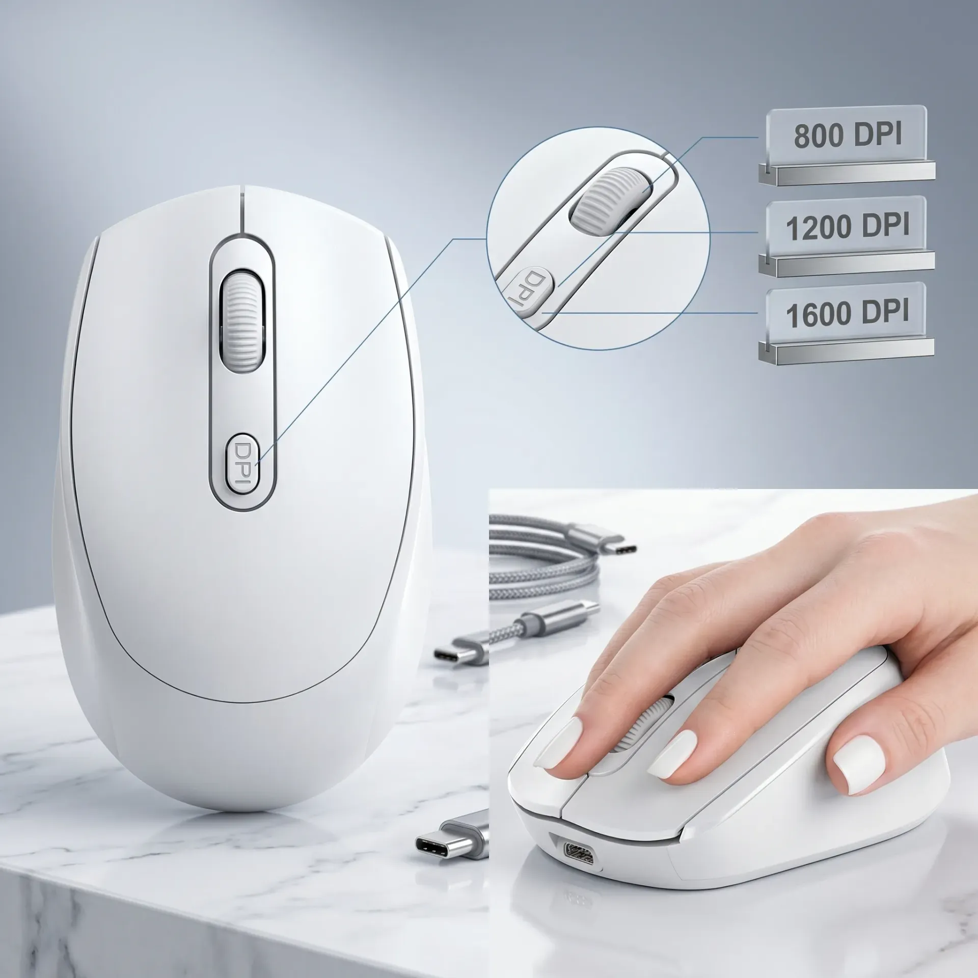 MOUSE INALAMBRICO RECARGABLE DUAL