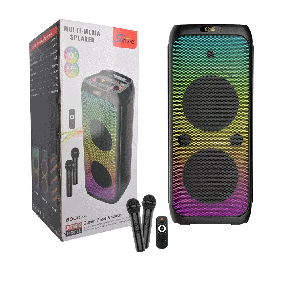 [ZQS10208] PARLANTE BLUETOOTH 10" X2 CON 2 MICROFONOS INALAMB