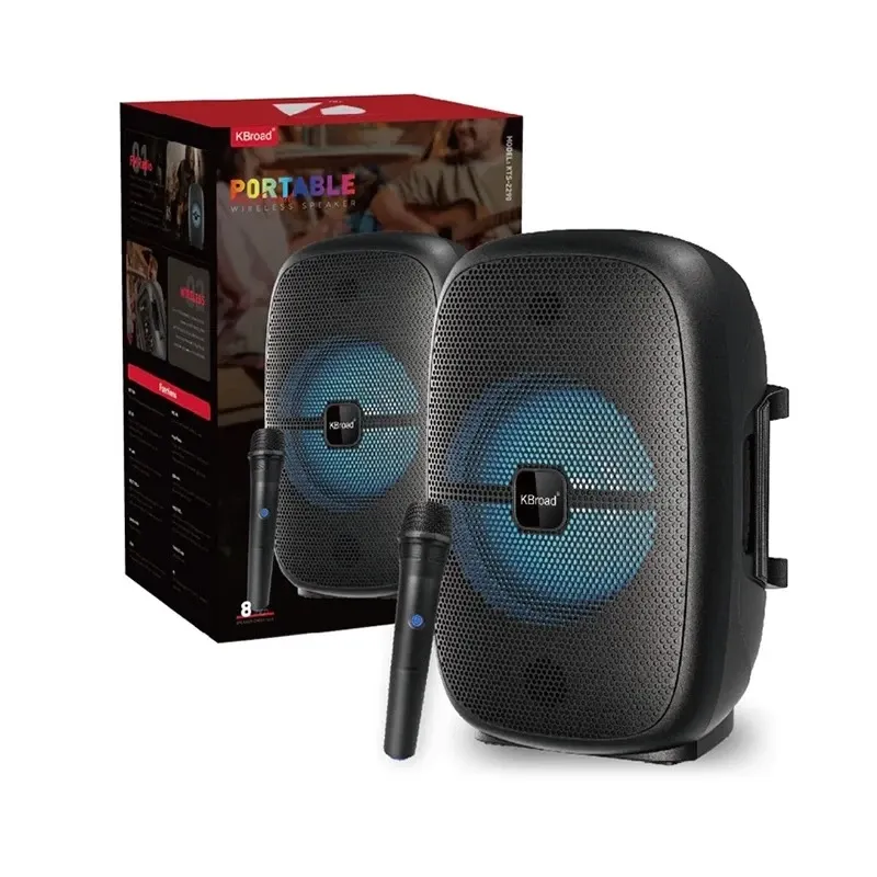 PARLANTE BLUETOOTH 8" CON MICROFONO INALAMBRICO