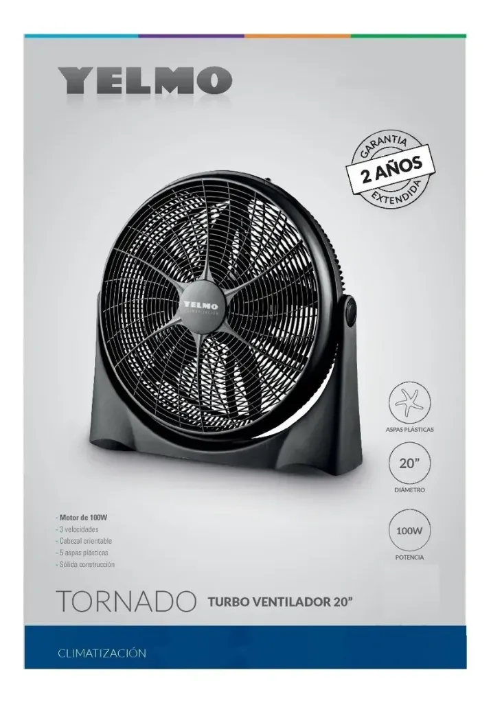 TURBO VENTILADOR YELMO 20" 6 MESES DE GARANTIA