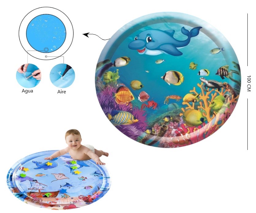 ALFOMBRA INFLABLE PARA BEBES 100CM X 100CM