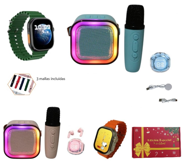 [B21016] COMBO 3 EN 1 - PARLANTE + AURI BLUETOOTH + RELOJ