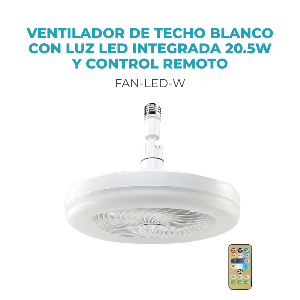 [FANLEDW] VENTILADOR DE TECHO CON LUZ LED 3 TONOS Y CONTROL