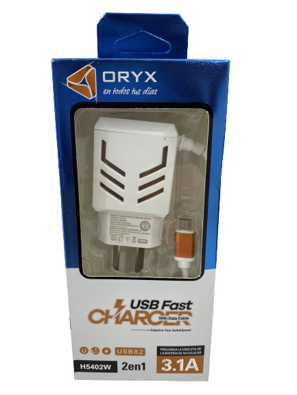 [H5402W] CARGADOR ORYX 3.1 V8 USB X2