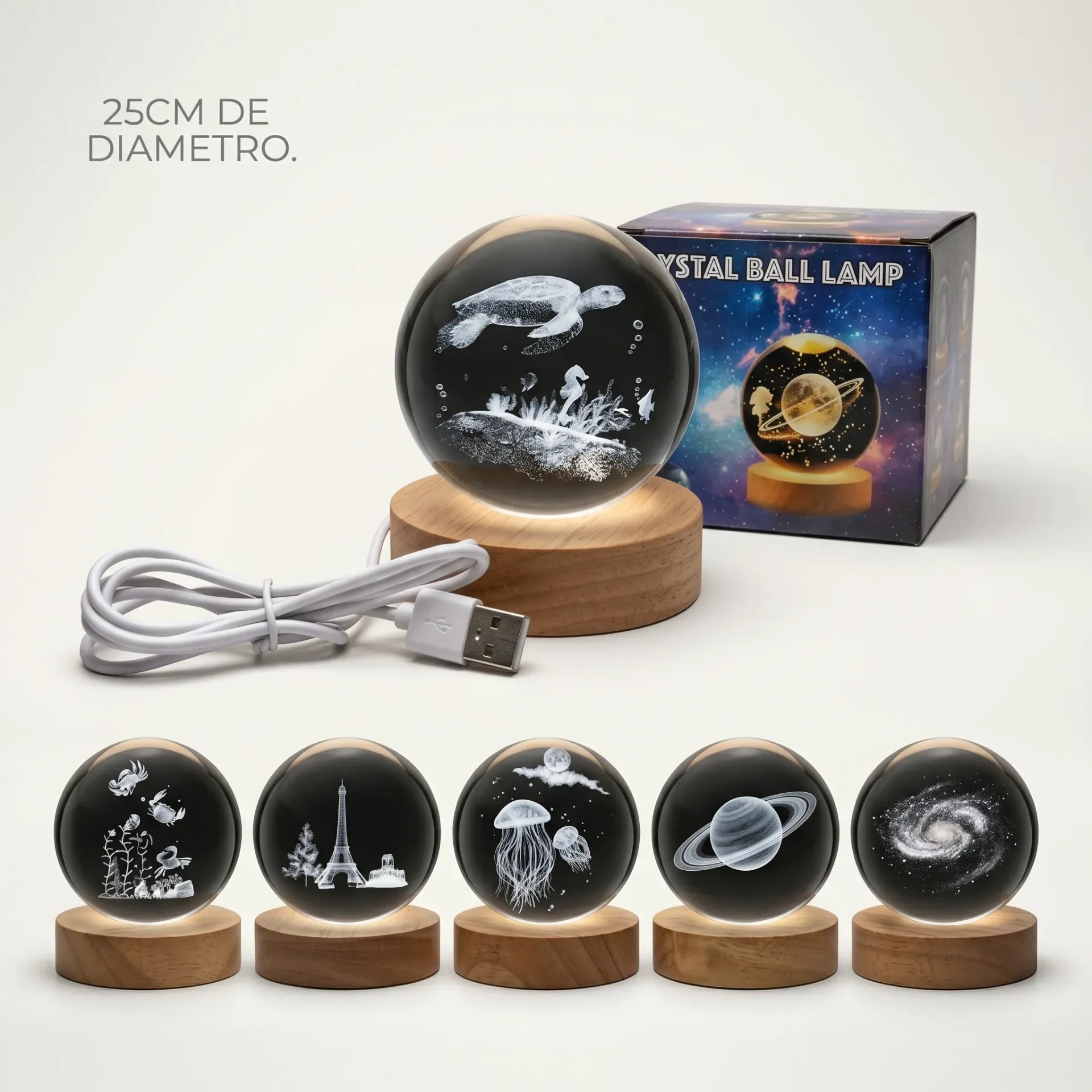 ESFERA DE CRISTAL 3D LED
